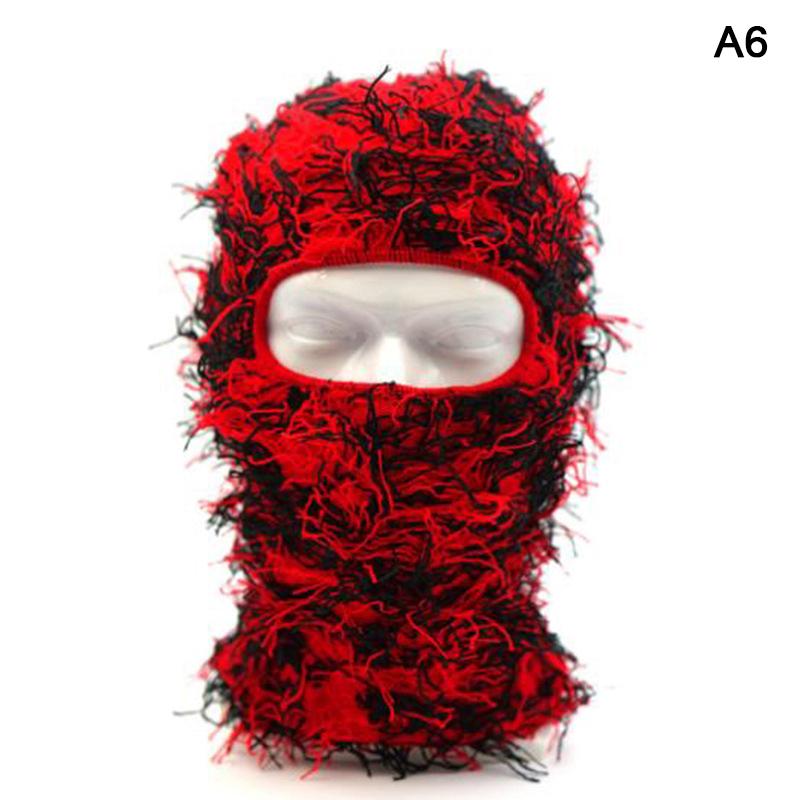 Балаклава состаренная вязаная полнолицевая лыжная маска камуфляжная балаклава лыжная шапка